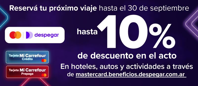 Despegar exclusivo con Tarjeta de Crédito Carrefour Mastercard