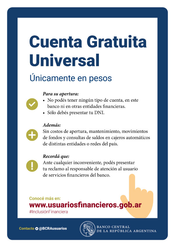 Cuenta gratuita universal - únicamente en pesos