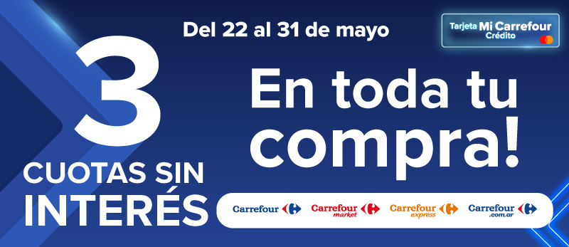 3 Cuotas sin interés en toda tu compra