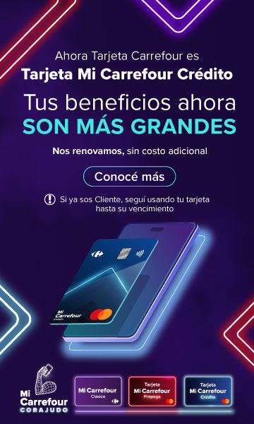 Ahora tarjeta carrefour es TARJETA MI CARREFOUR CRÉDITO. Tus beneficios ahora son más grandes