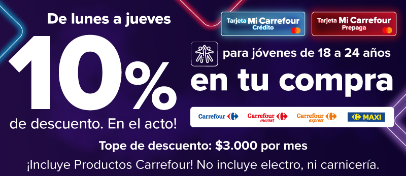 De lunes al jueves para jóvenes de 18 a 24 años