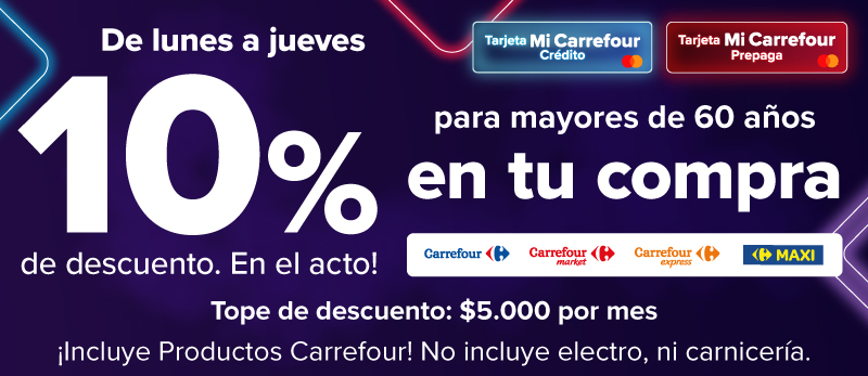 De lunes a jueves para mayores de 60 años