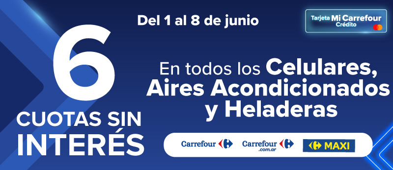 6 cuotas sin interés en Celulares y más!