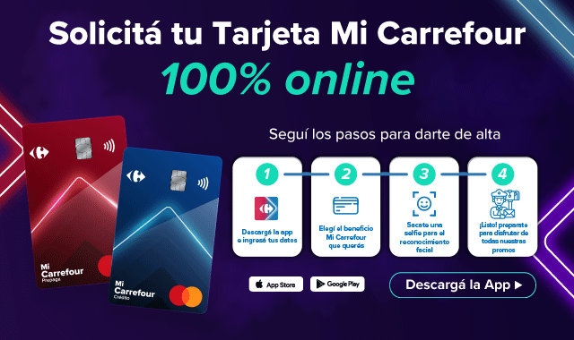 Solicitá tu Tarjeta Mi Carrefour 100% online, descargá la App