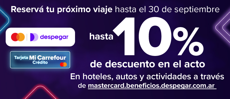 Despegar exclusivo con Tarjeta de Crédito Mi Carrefour Mastercard