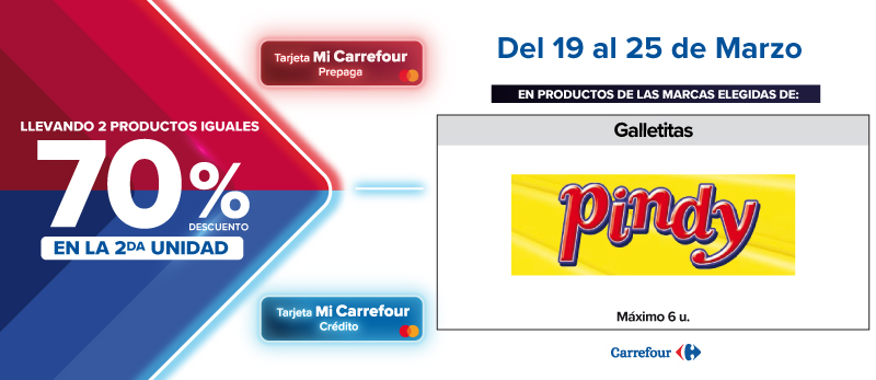 70% de descuento en la segunda unidad de Productos de marcas seleccionadas