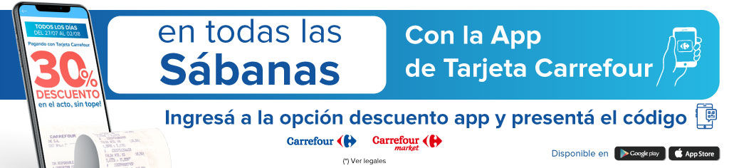 30% de descuento en Sábanas exclusivo con la App