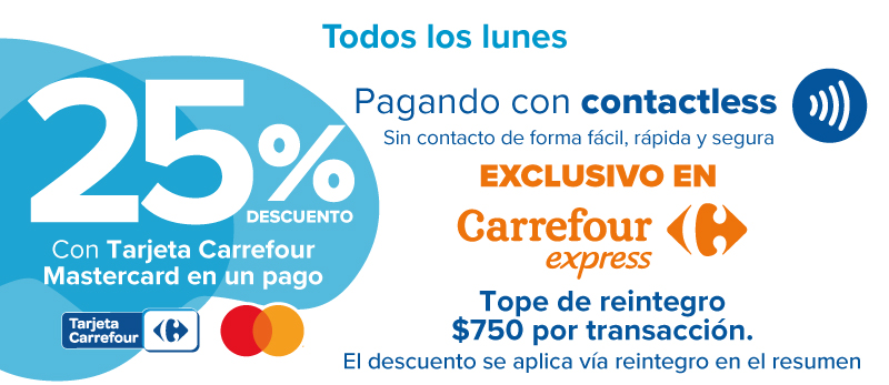 25% de descuento en Carrefour express con Contactless