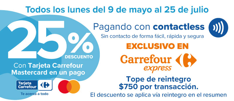 25% de descuento en Carrefour express con Contactless