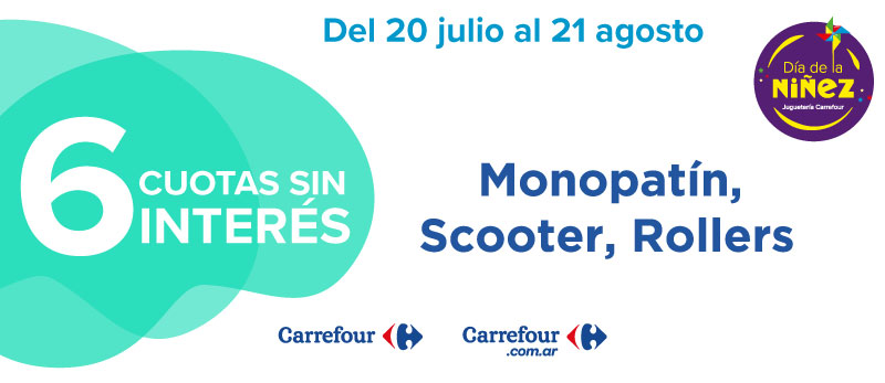 6 cuotas sin interés en Monopatín, Scooter y Rollers!