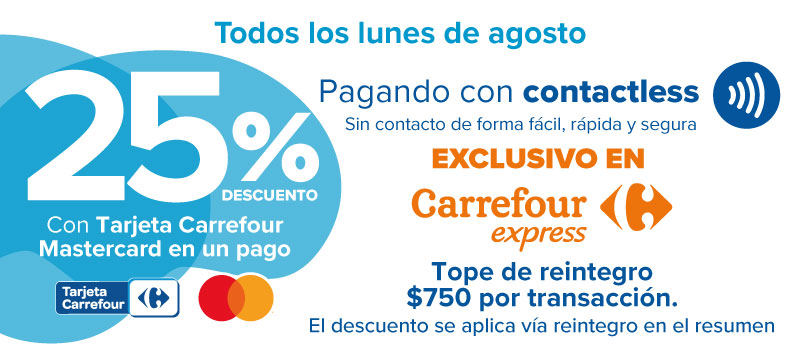 25% de descuento en Carrefour express con Contactless