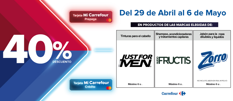 40% de descuento en Productos de Marcas seleccionadas