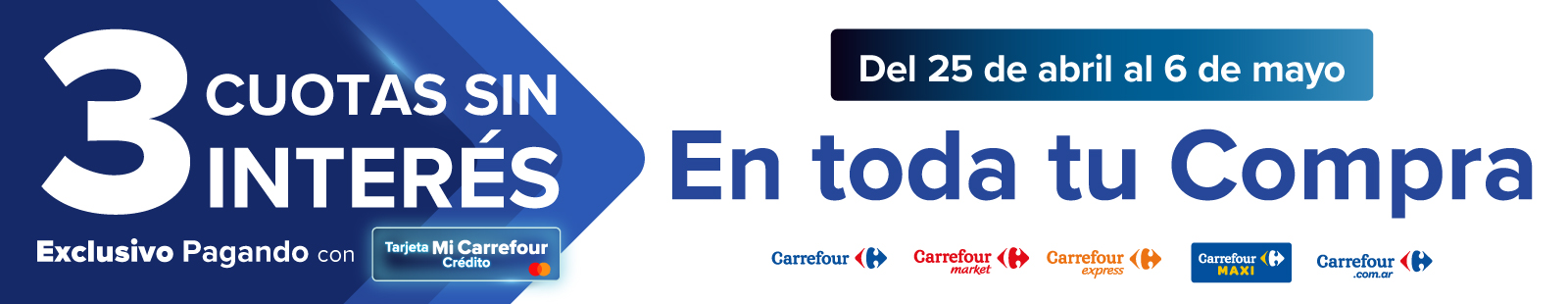 3 Cuotas sin interés en tu compra