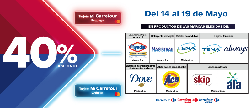 40% de descuento en Productos de Marcas seleccionadas