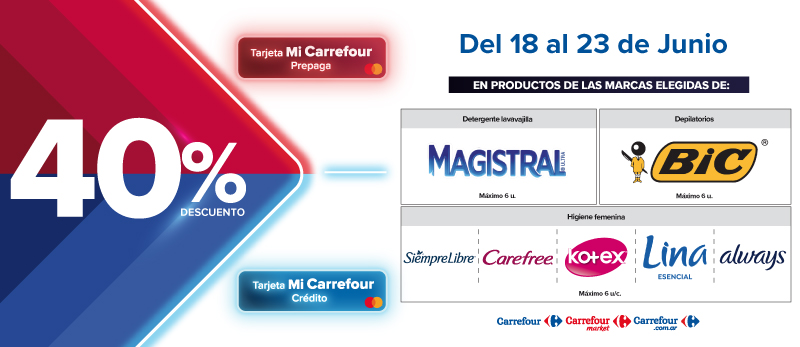 40% de descuento en Productos de Marcas seleccionadas